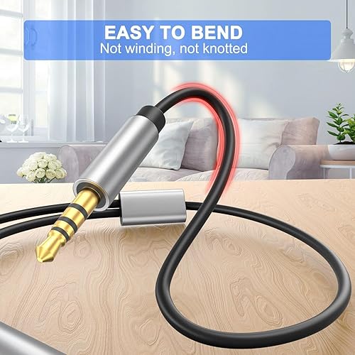 Miniatura 6 de Yumiwoow Divisor de auriculares TRRS Adaptador de auriculares Y Splitter Cable estéreo macho a 2 hembras micrófono separado y audio compatible con