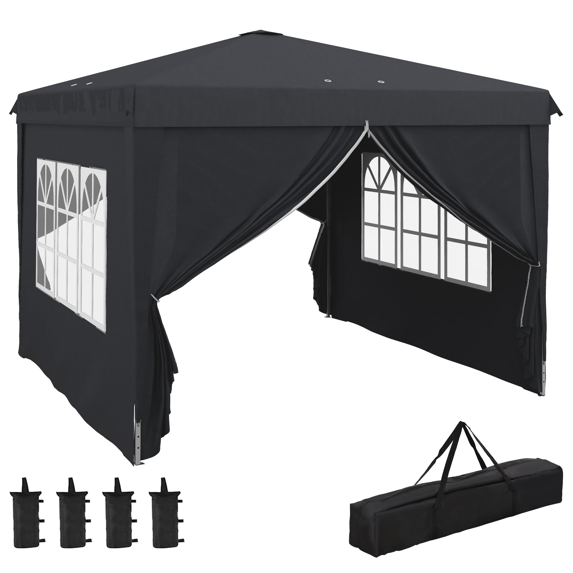 Gazebo Pieghevole Outsunny 6x3m - Pop Up Con Borsa, Ideale Per Giardino E Feste - Foto 2
