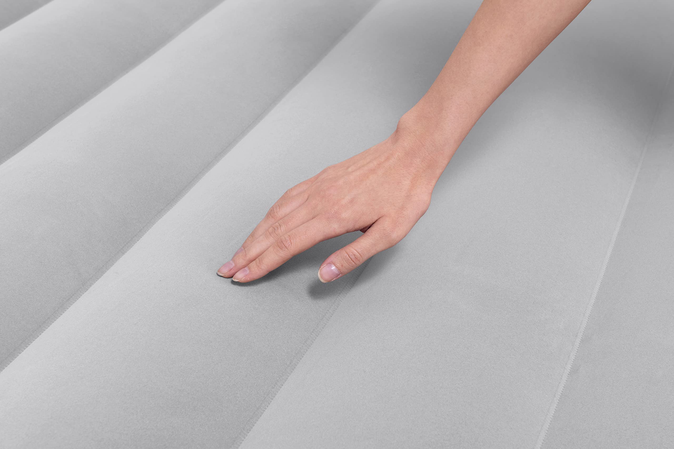 Bestway 67630 Airbed Tritech Essential 3 Camere Bicolor Azzurro/Grigio Matrimoniale Floccato, Cm. 203X152X46
