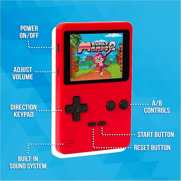 Console Portatile con Giochi Arcade | Mini Console di Giochi Retrò | 400 giochi in 1 | Portatile ogiochi Classici regalo natale | Super Console Retrò Game per Bambini e Adulti ROSSO - 2