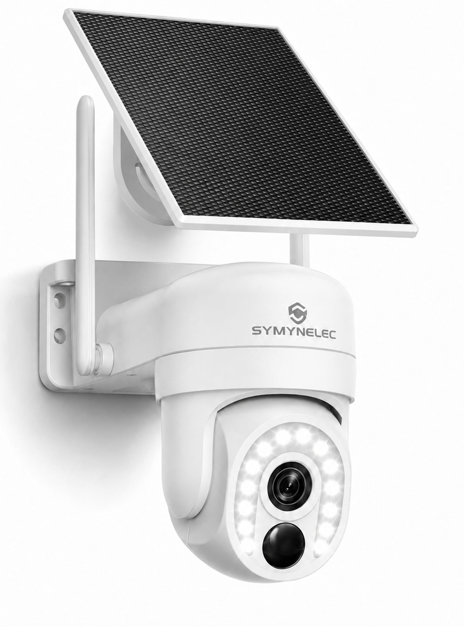 SYMYNELEC Telecamera WiFi da Esterno 5GHz/2,4GHz con Pannello Solare | Videocamera Sorveglianza a Batteria, Rilevamento Umano e Allarme, Audio Bidirezionale, Compatibile con Alexa, IP65