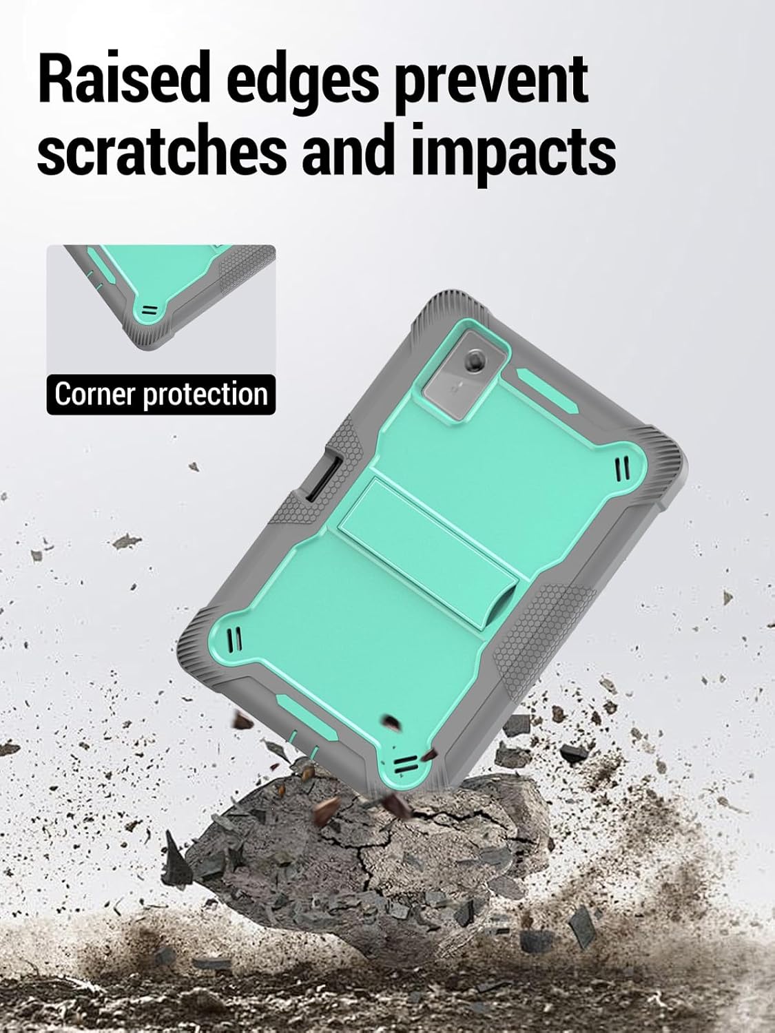 for Lenovo Idea Tab Plus/Tab K12（12.1 Inch） Android Tablet Protective case,Shockproof Lightweight Silicone Protective Cover with Stand,Child-Friendly Protection,Easy to Clean Design,Mint Green