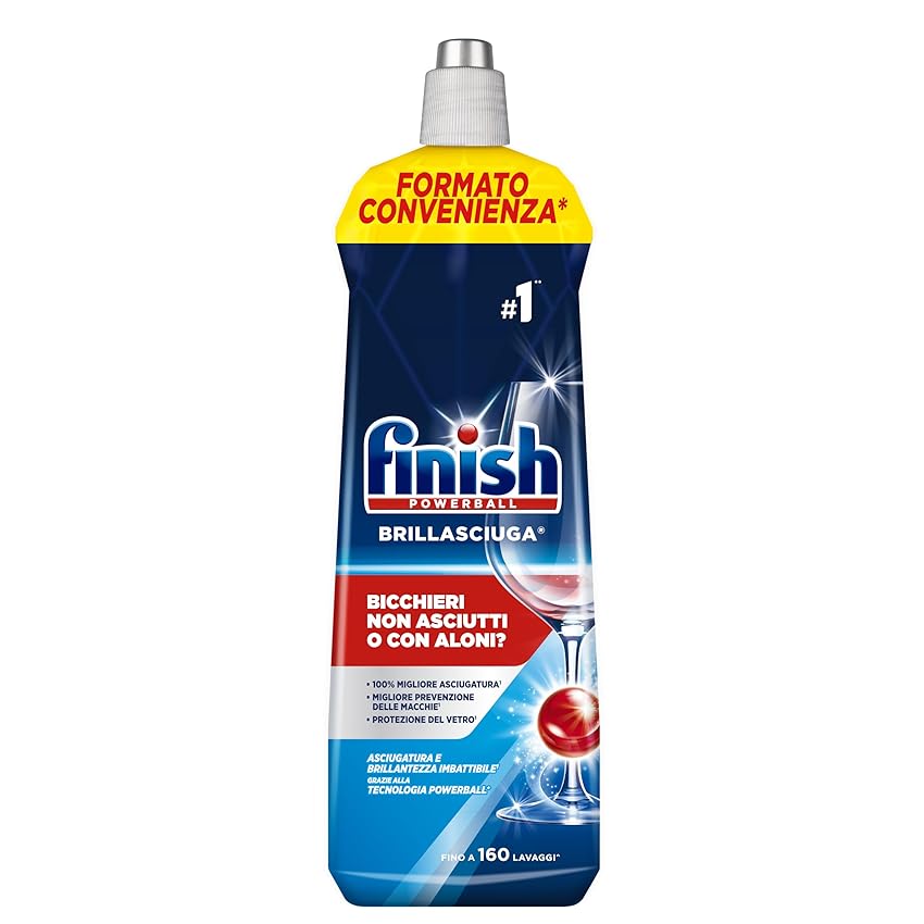 Finish Brillantante Lavastoviglie, 1 Prodotto da 800 ml di Brillantante, Additivo Lavastoviglie per Stoviglie Splendenti e Asciutte