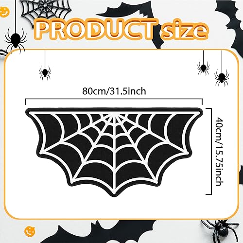 Miniatura 3 de Timgle 3 piezas de telaraña para interiores, alfombra de Halloween, alfombras de cocina, tapete gótico de baño, tapete antideslizante para cocina,