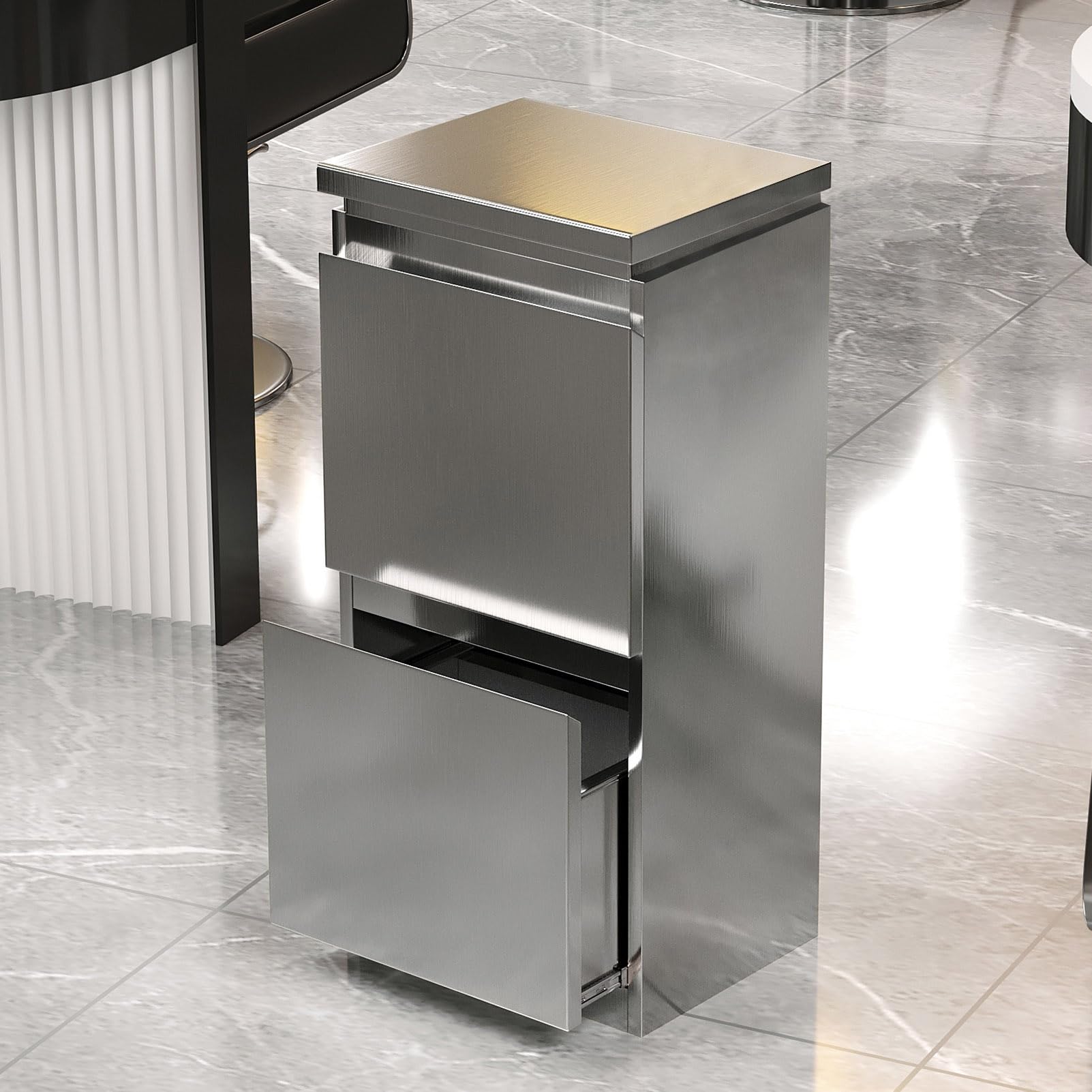 Armadietto portaoggetti in acciaio inox per saloni di barbiere, organizer a 3 ripiani per parrucchieri, spa di bellezza e strumenti per tatuaggi, attrezzatura professionale per saloni di bellezza