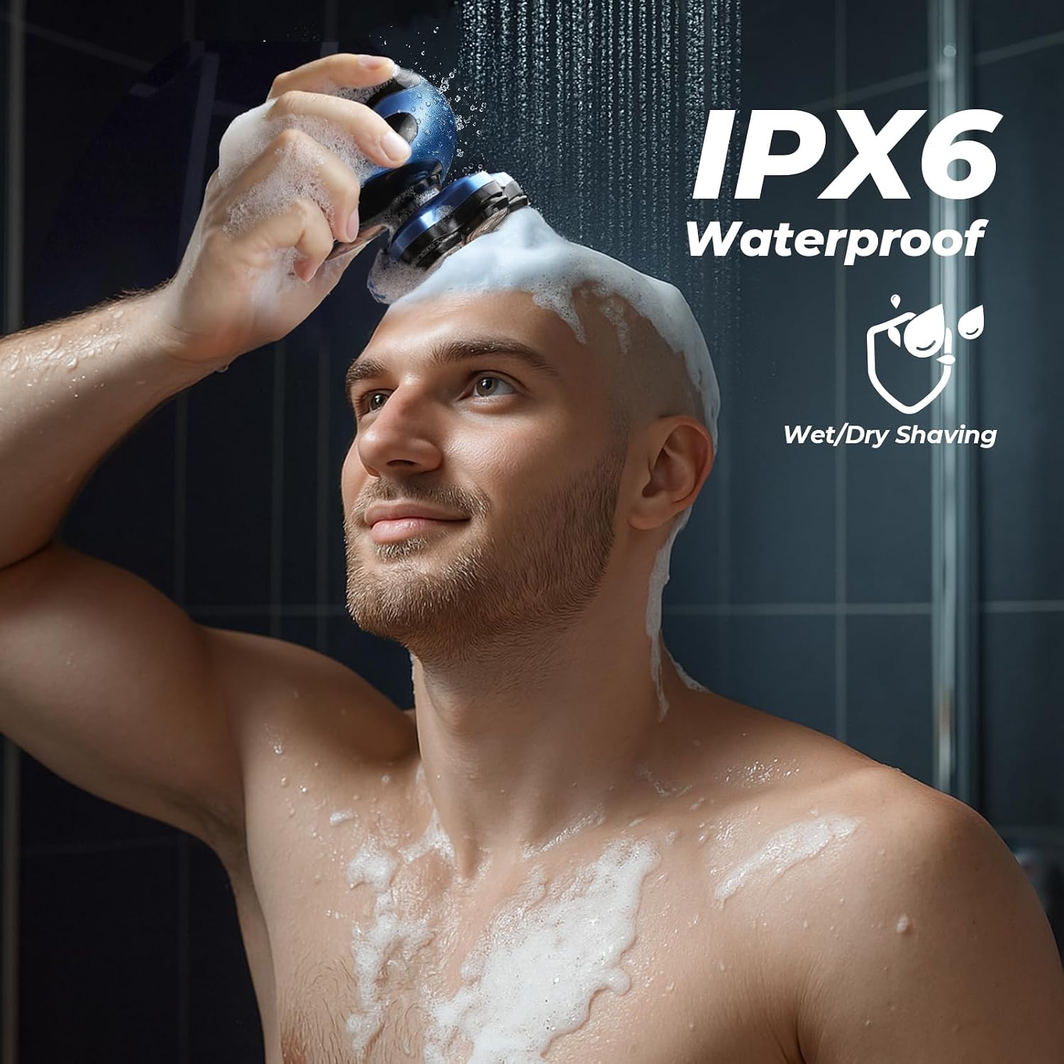 Head Shavers for Bald Men: 7D Bald Head Shavers for Men - Waterproof Wet or Dry Electric Razor - Smart LED Display / 90-Min Runtime/Type-C - Classic Motorcycle Style thumbnail