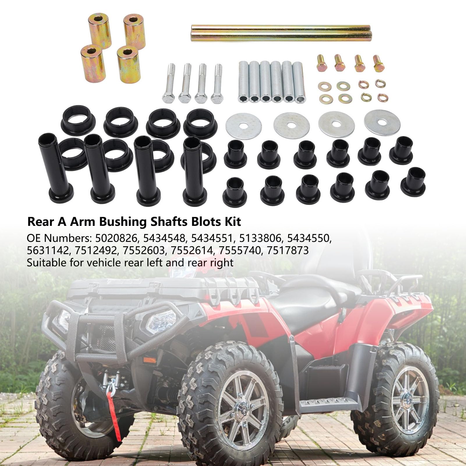 Kit de 60 bujes de eje de brazo A trasero izquierdo y derecho para Sportsman 400, 450, 500, 600, 700, 800, OEM n.° 5020826, 5434548, 5434551, 5133806, 5434550, 5631142,