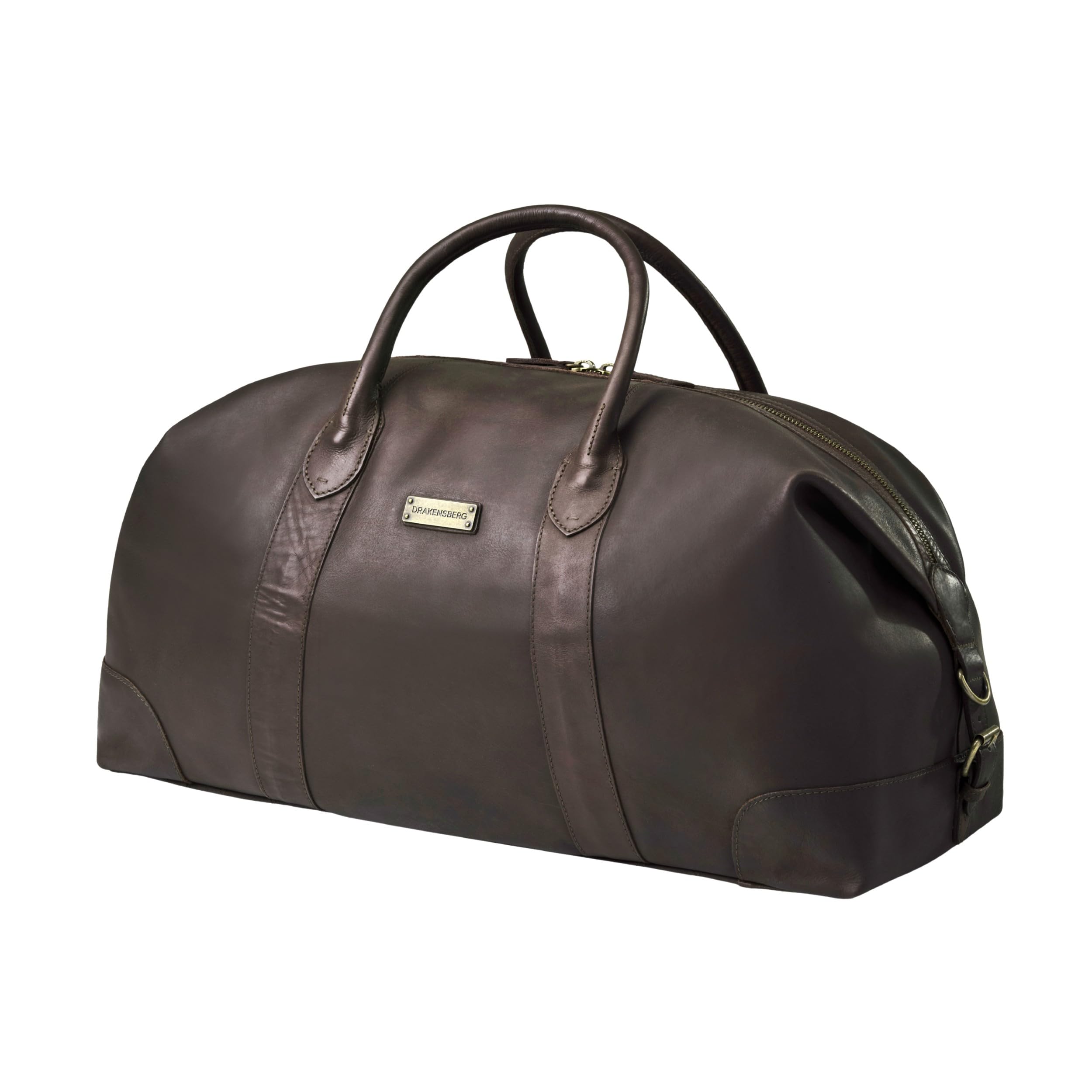DRAKENSBERG Skórzana torba weekendowa "David" dla mężczyzn i kobiet, styl vintage, możliwość rozszerzenia, kawowo-brązowy (60 cm), Groß, 60cm, 60 Liter, Duża torba podróżna z prawdziwej skóry
