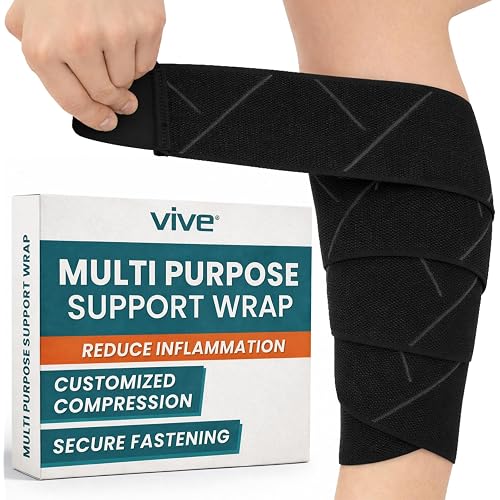 Vive Elastic Knee Wrap - Ankle, Foot, Calf & Wrist Support for Pain Relief