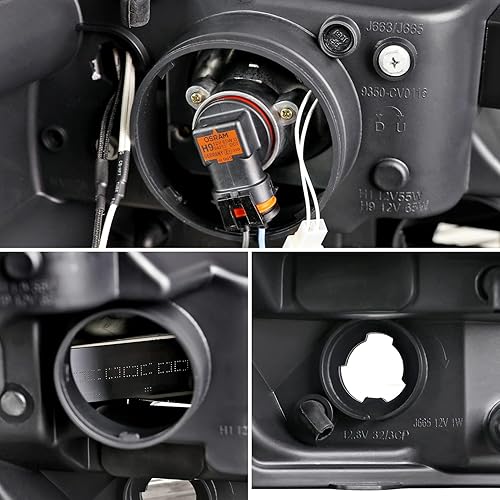 Miniatura 8 de Spec-D Tuning Faros delanteros de proyector negros con tubo LED compatible con Ford F150 2009-2014, conjunto de faros delanteros izquierdo + derecho