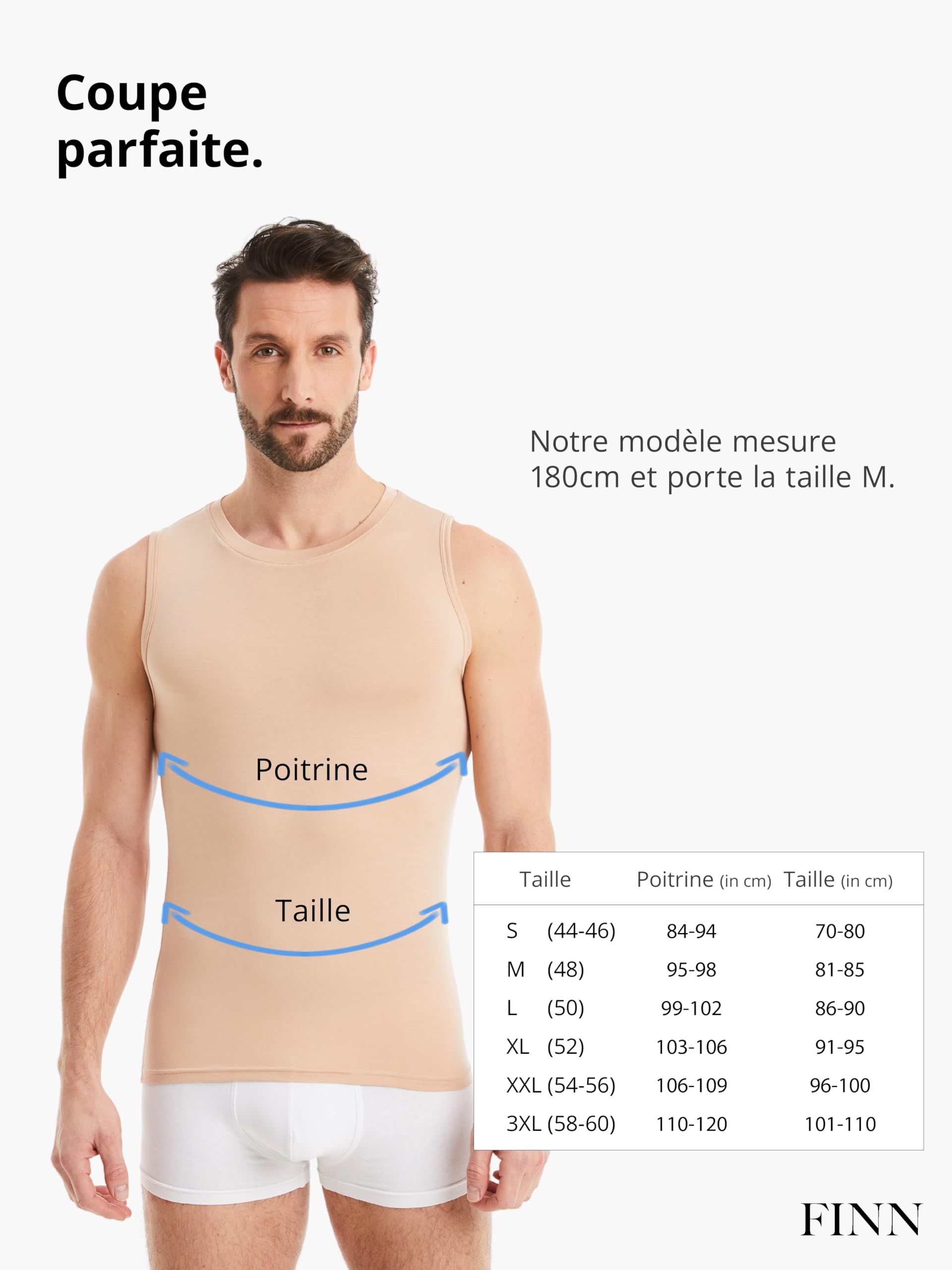 FINN Maillot de Corps Business pour Homme sans Manches avec Col Rond - sous-Maillot en Tissu Original Lenzing® Modal - Le Débardeur Parfait sous Une Chemise et Un Costume