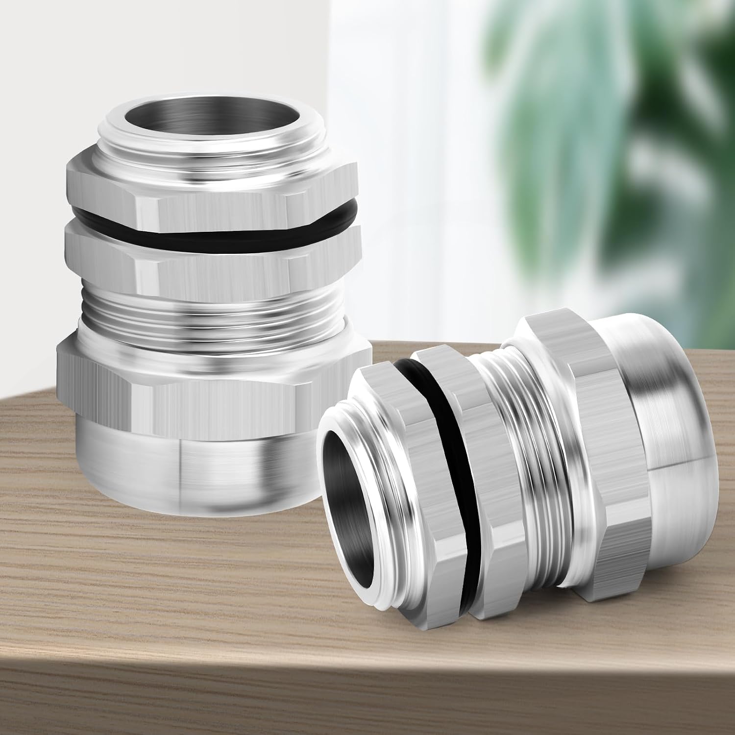 5pcs NPT1/4" Stainless Steel Waterproof Cable Gland with Nut, Adjustable 3-6.5mm Cable Gland Protectors