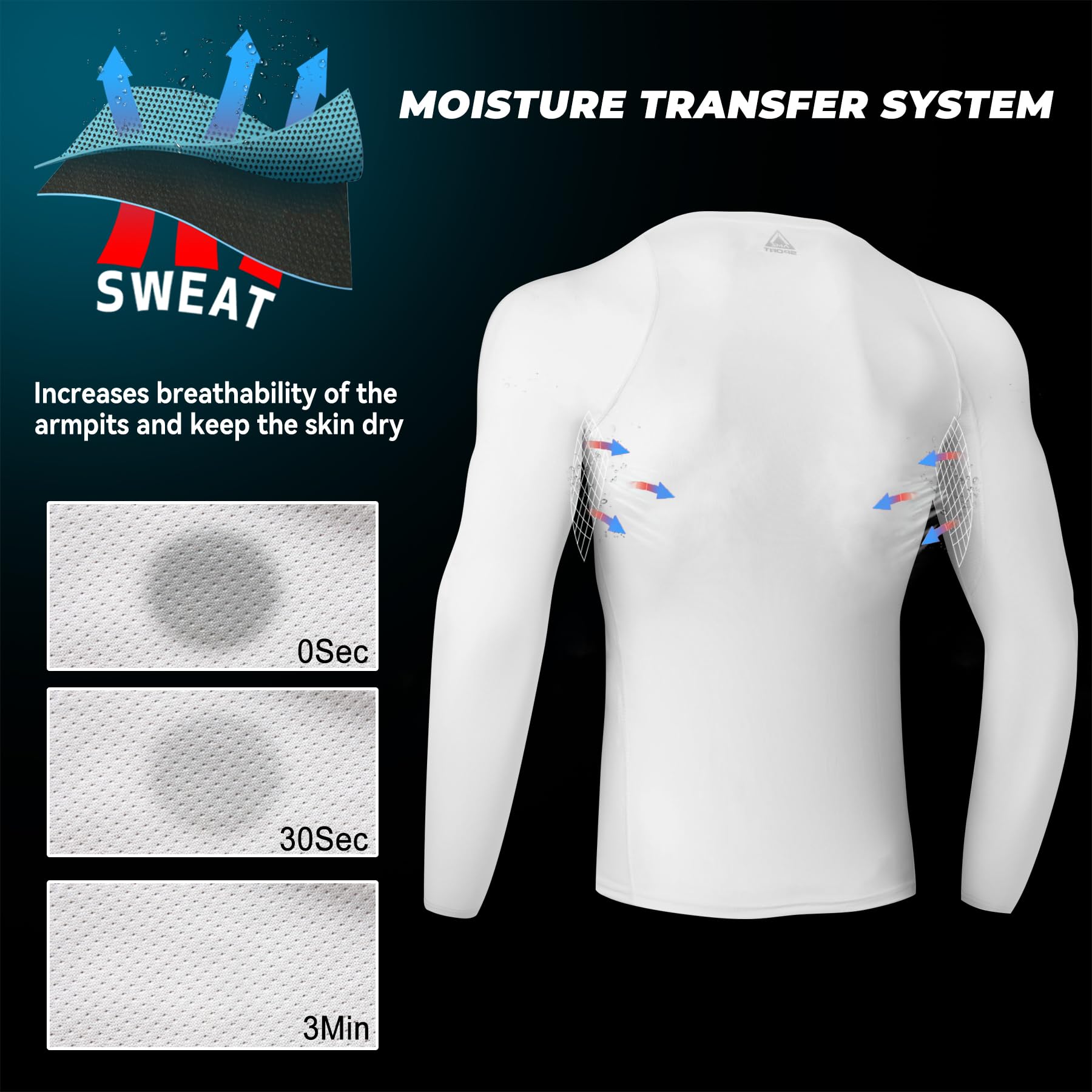 AMZSPORT 2 Pezzi Maglia Compressione Uomo Maglietta Termica Manica Lunga Maglie Sportiva Shirts Traspirante da Asciugatura Rapida Camicia Fitness Palestra