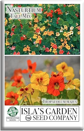 Semillas de flores altas de capuchina (mezcla simple), 50 semillas de reliquia por paquete, semillas de jardín de Isla (semillas de jardín de Isla),