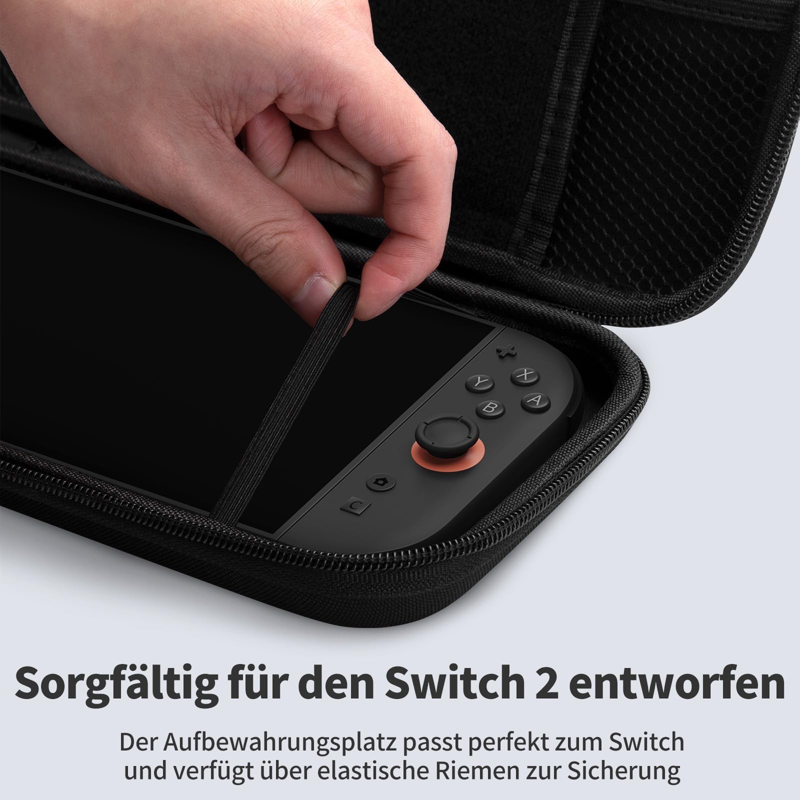 PALPOW Funda Protector Compatible con Nintendo Switch 2 Consola，Estuche rígido y Delgado con Vidrio Templado, 8 agarres para el Pulgar, Kit 10 en 1 para Switch 2, 10 Ranuras para Tarjetas de Juego — view 5