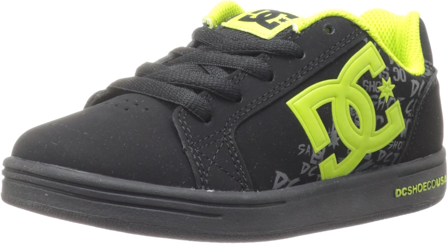 DC Serial Graffik Sneaker (Little Kid/Big Kid),Black/Soft Lime,11 M US Little Kid