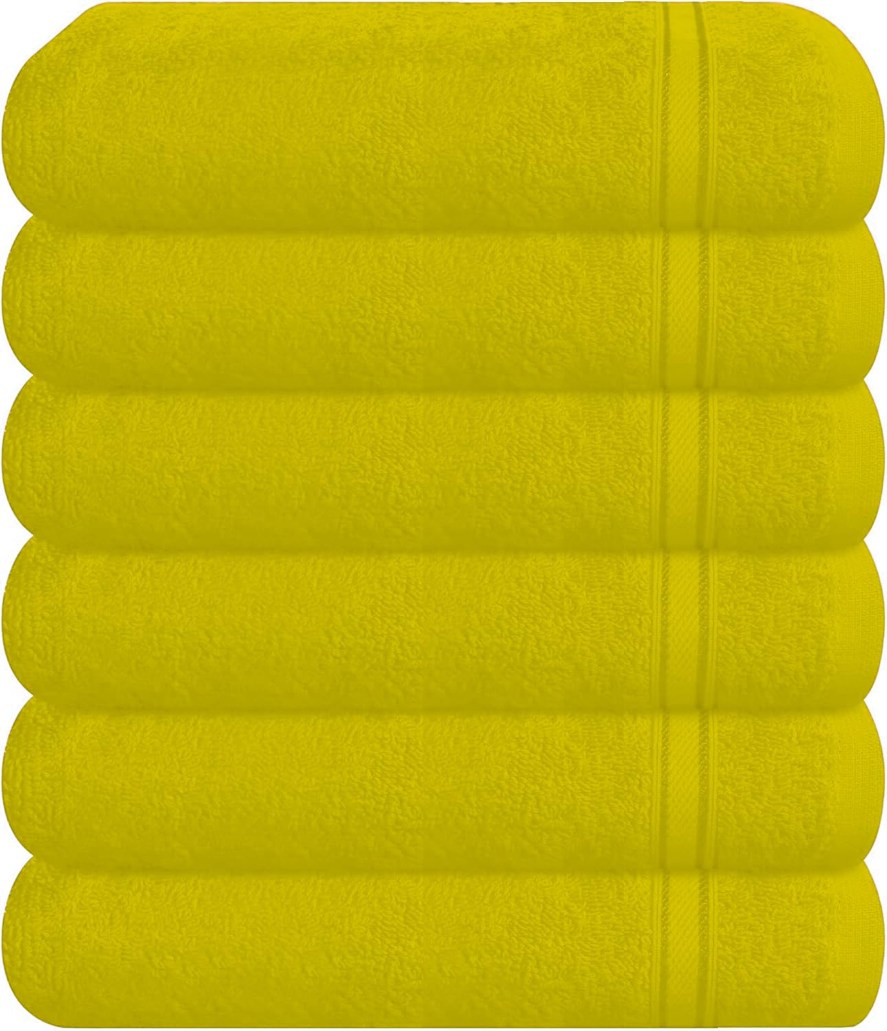 WovenWonder 6 Pack Luxury 800GSM Face Cloth Flannels 100% Egyptian Cotton Super Soft Feel Fingertip Towels Hotel Quality Washcloth for Gym, Spa, Saloon (Lemon, Face Towels 6 Pack)