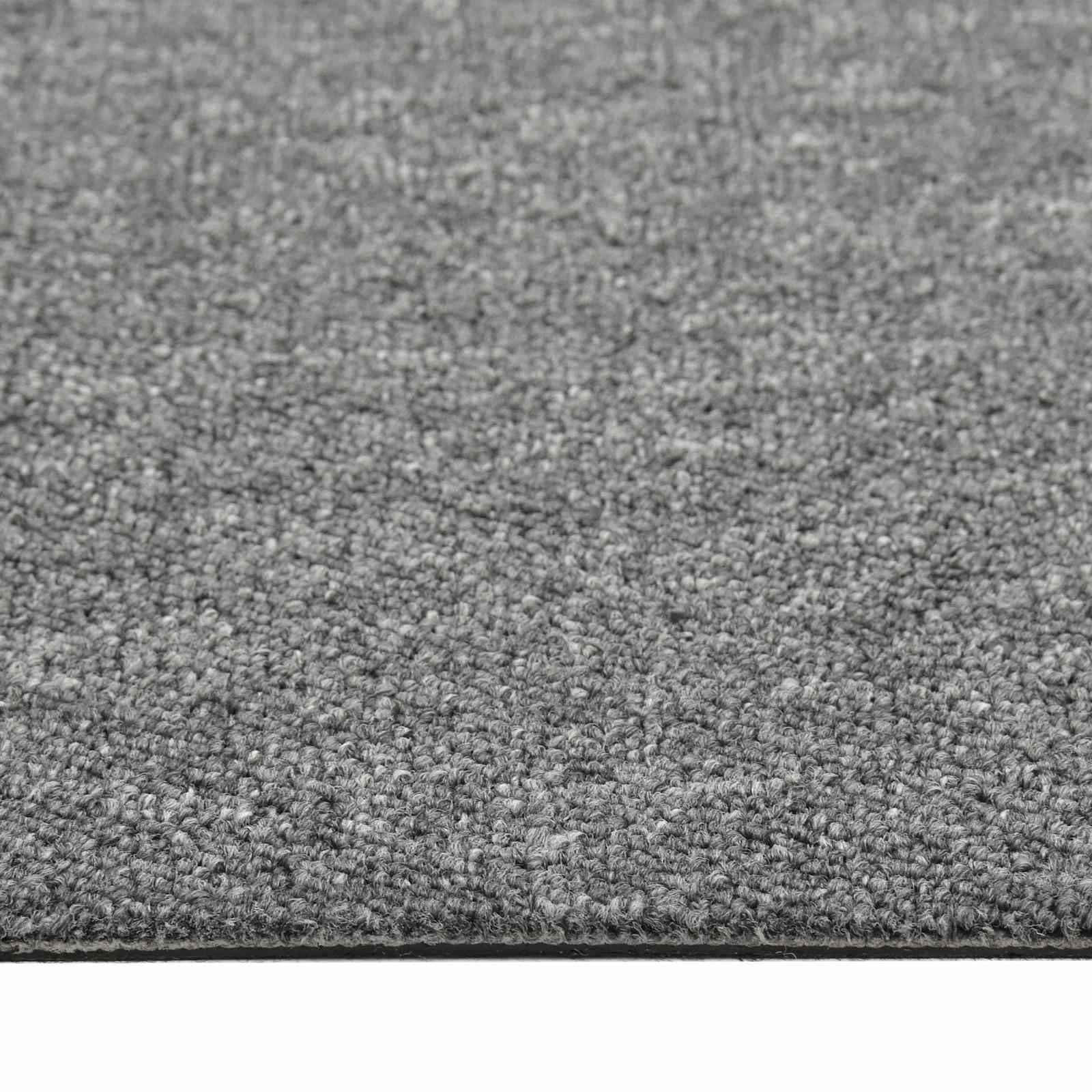 Teppichfliesen 20er Set Grau Anthrazit, Modulare Bodenfliesen 50x50 cm aus 100% Polypropylen für Büro und Wohnbereich, Robuste Auslegeware ca. 5 m² Gesamtfläche, Quadratisch