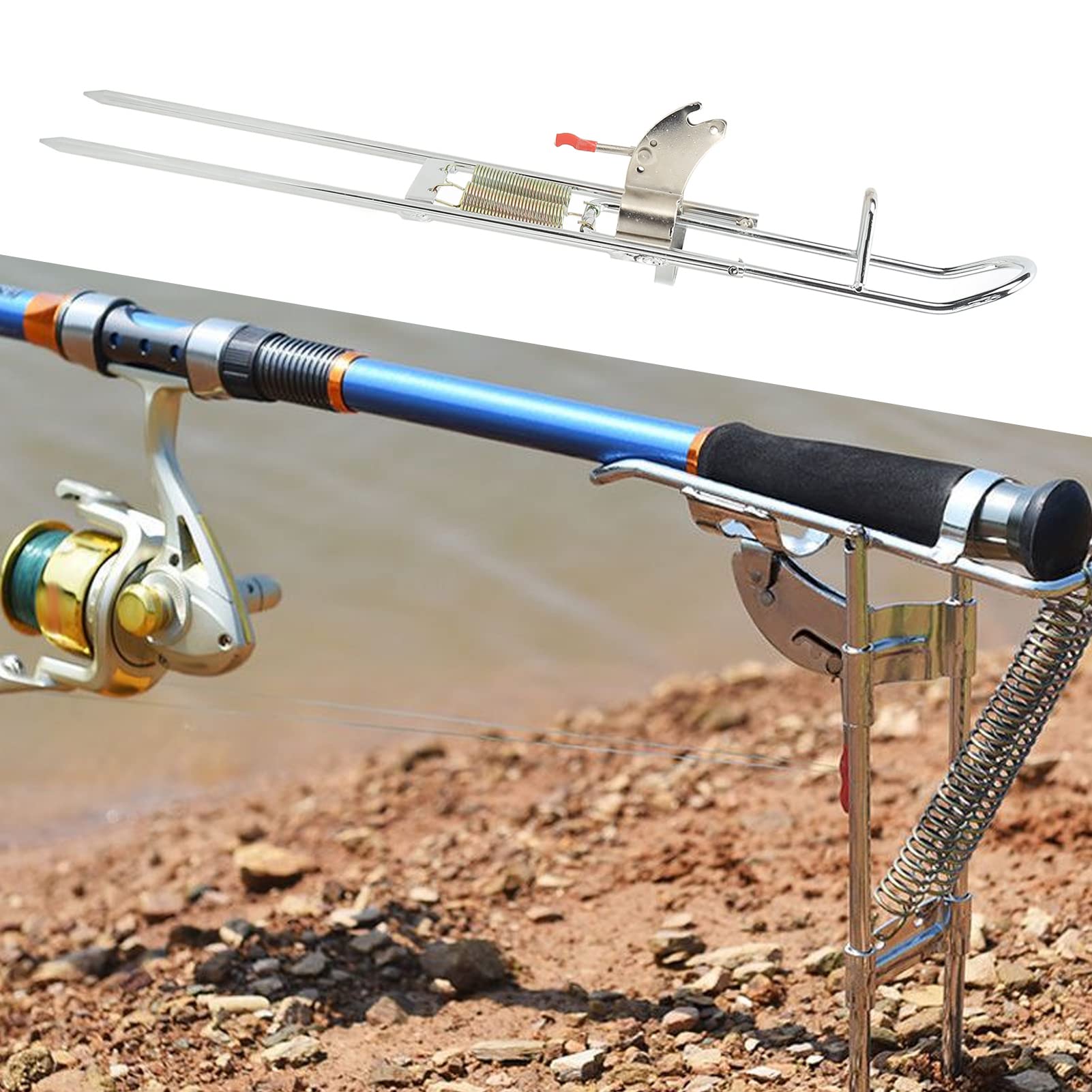 Amazon.com: Vomeko Auto Fishing Rod Holder - Spring Fishing Rod Holder with  Automatic Hooksetter, Metal Fishing Rod Double Spring Fishing Bracket for  Convenient and Effortless Fishing. : Sports & Outdoors