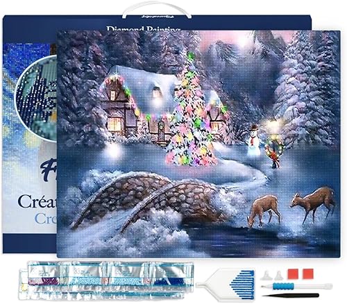 Miniatura 7 de Figured'Art Kit de arte de pintura de diamantes para adultos de 16 x 20 pulgadas con marco, taladro cuadrado completo 5D, el árbol de la mujer