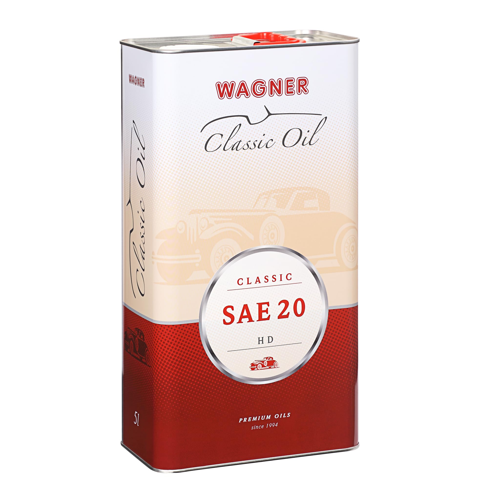WAGNER Einbereichs-Motoröl Classic SAE 20 HD - API SH/CF-4, Motorenöl Hochlegiert & Mineralisch | Oldtimer, Motorrad & Nutzfahrzeuge mit 2-/4-Takt Benzin-&Dieselmotoren, 5 Liter Motoröle für Autos