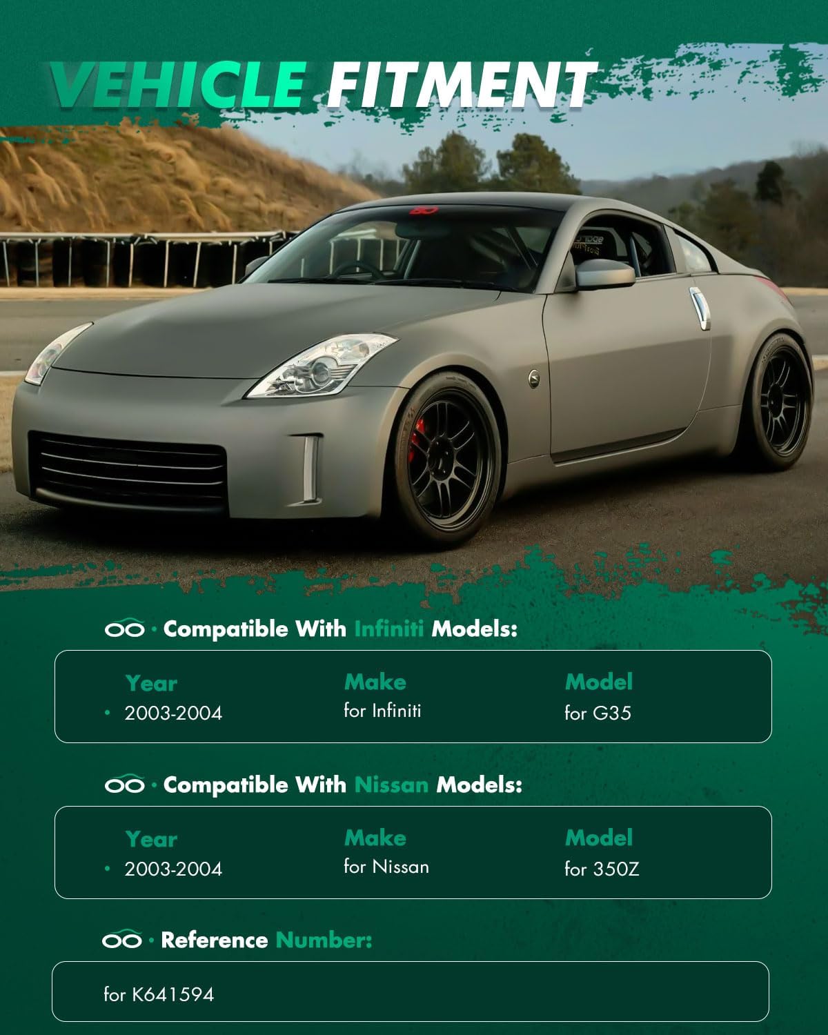 SCITOO 1pc-Front Suspension Part K641594 Front Lower Forward Control Arm Passenger Side 2003-2004 for Infiniti G35 2003-2004 for Nissan 350Z