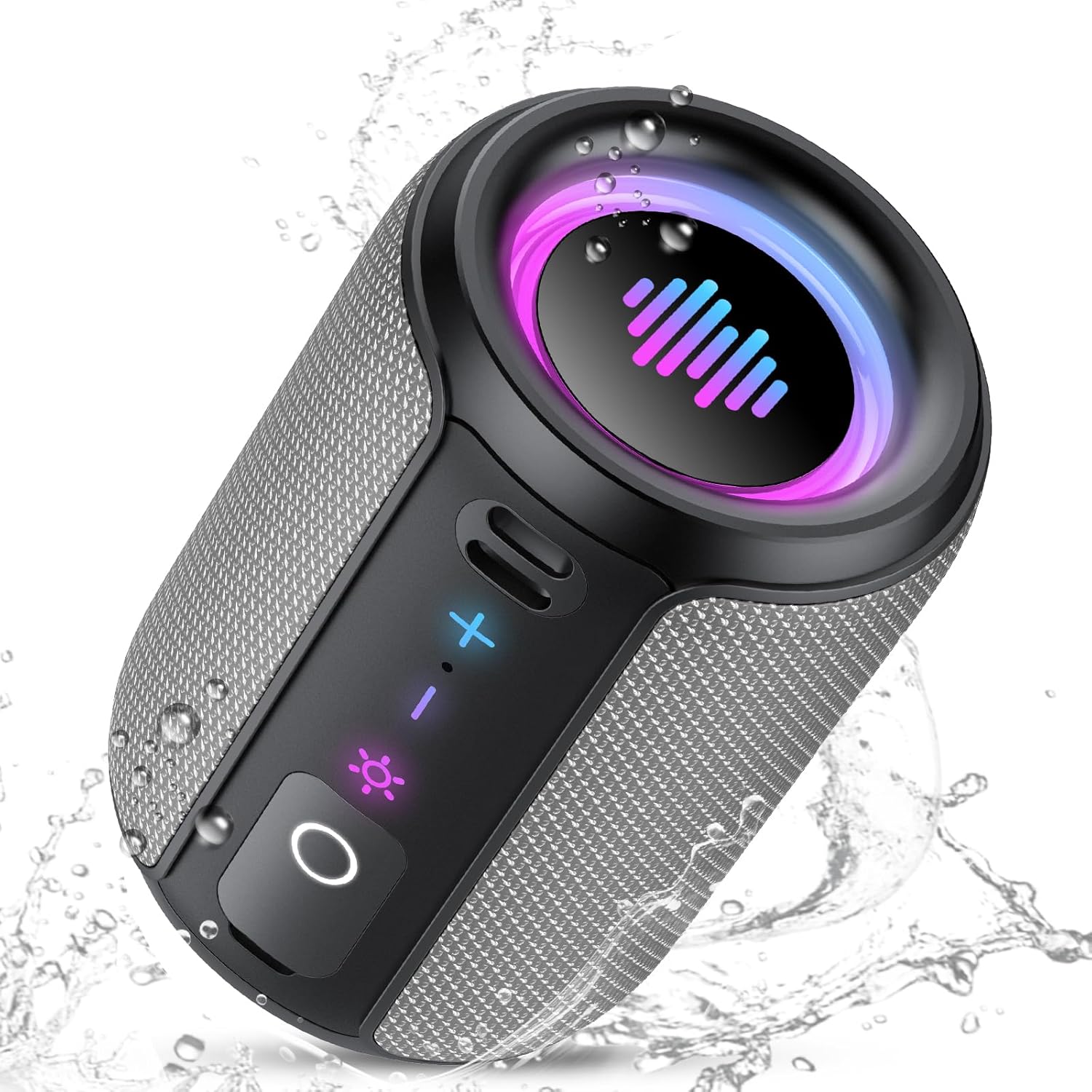 Portable Bluetooth Speaker with Lights Bluetooth 5 4 Speaker Powerful Crystal Clear Sound All Day Playtime 15W Loud
