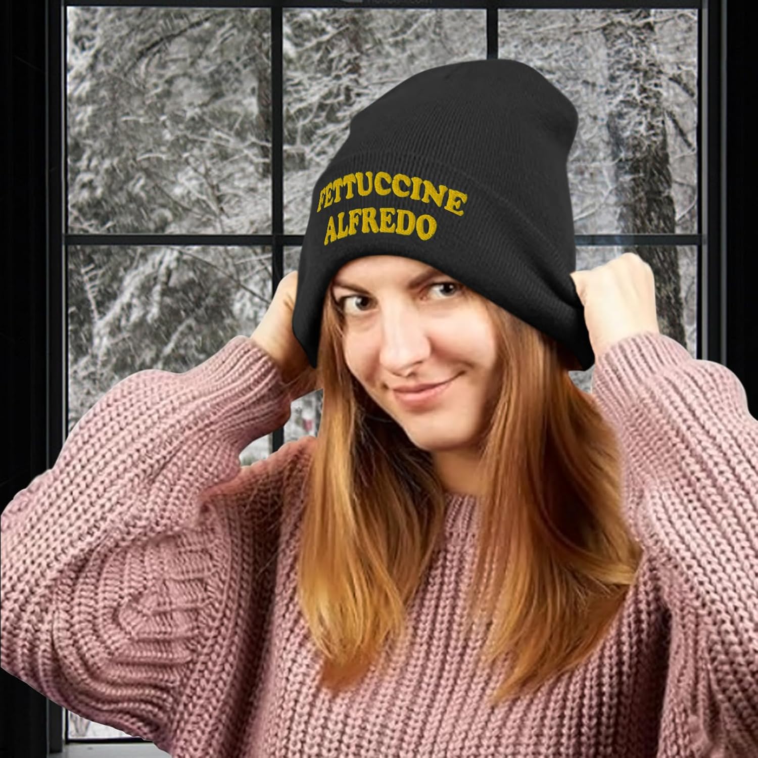 Funny Beanie for Men and Women,Cool Embroidered Knit Hat Warm Winter Funny Hat