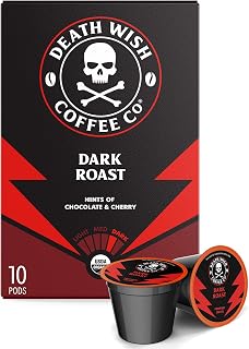 Death Wish Coffee Single Serve Capsule for Keurig K-Cup Brewers, USDA Certified Organic and Fair Trade, 10 Capsules