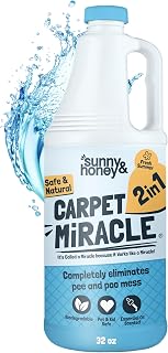 Sunny & Honey Carpet Cleaner Solution - Rug Shampoo & Upholstery Cleaning Solution - Pet Surface Odor Eliminator & Pet Stain Remover (32 fl oz, Fresh Summer Scent)