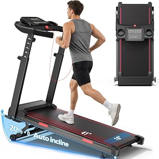 Treadmill for Home with 20% Auto Incline, Walking Pad with Handle Bar | 3.5HP, 450LBS Capacity, 8.7MPH Max Speed, Wide Belt, Adjustable Handlebars, Home Use