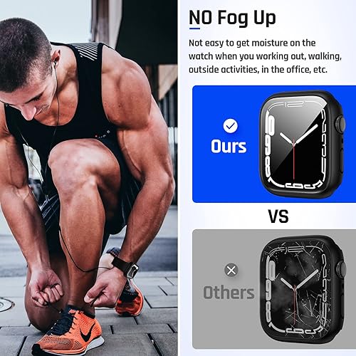 Miniatura 5 de Goton 2 in 1 Waterproof Case for Apple Watch Series 9 8 7 Screen Protector 41mm, 360 Protective Glass Face Cover Hard PC Bumper + Back Frame for