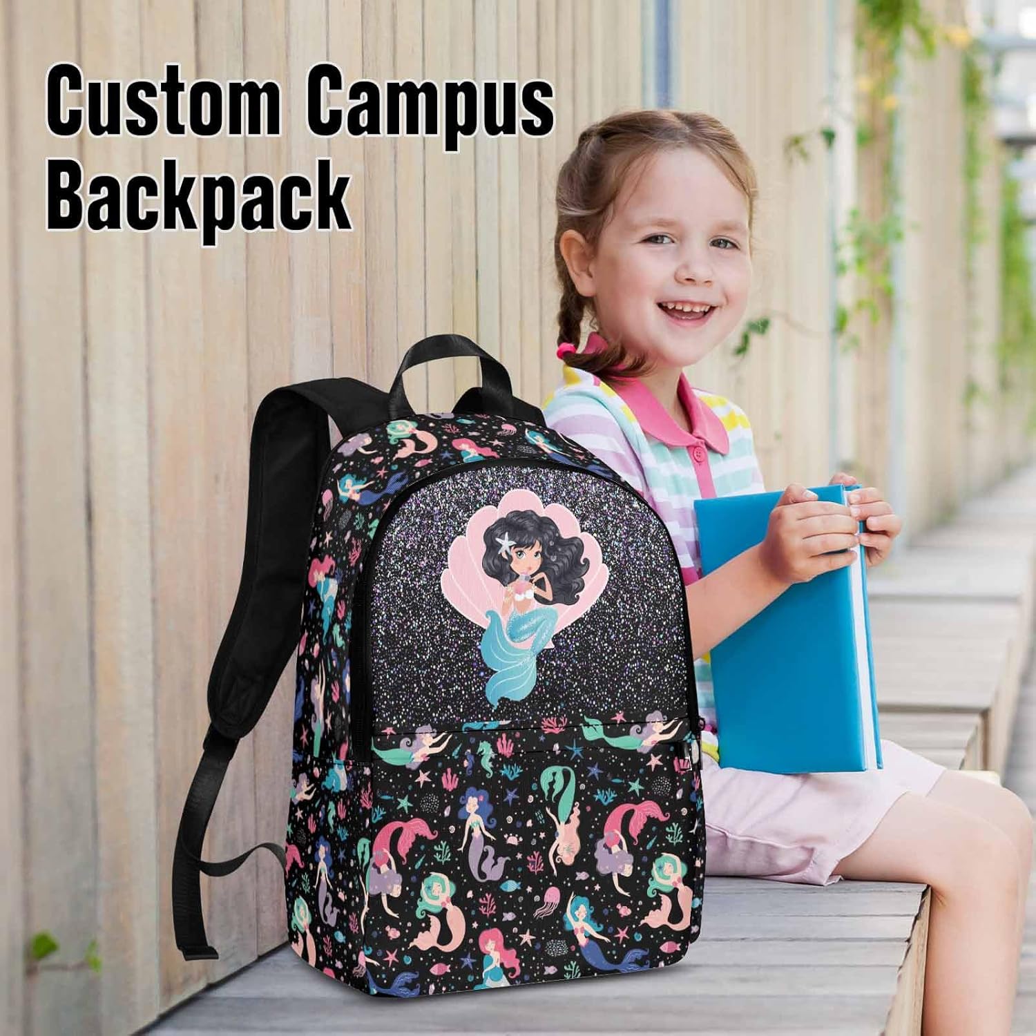 Back to School Personalized Kids Backpacks with Name, Custom Bookbag for Girls Boys and Lunch Box Set Gifts