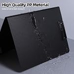 FRETONBA Clipboard Folder, 2 Pcs A4 Foldable Clipboard with Horizontal and Vertical Double Metal Clips, 360 Degree Foldable Binder Clipboards with Pen Holder, File Cover Work Folder Clipboards, Black
