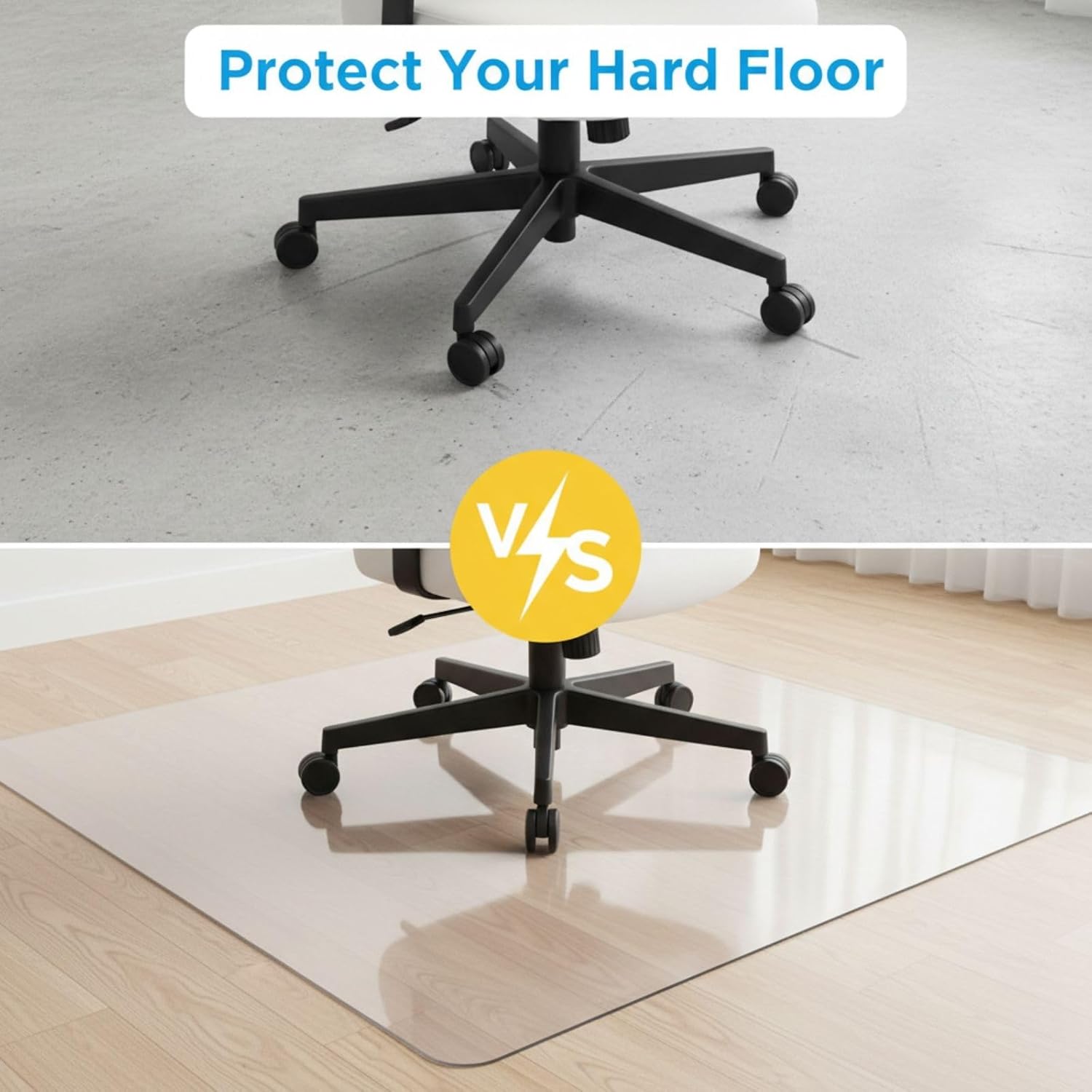 Transparent Chair Mat for Carpets 12" 20" 28" 36" 48" 56" 68" Clear Plastic Desk Floor Protector, Heavy Duty Non-Slip Chair Mats for Rolling Or Gaming Chairs, 0.08in Thick(40" x 60")