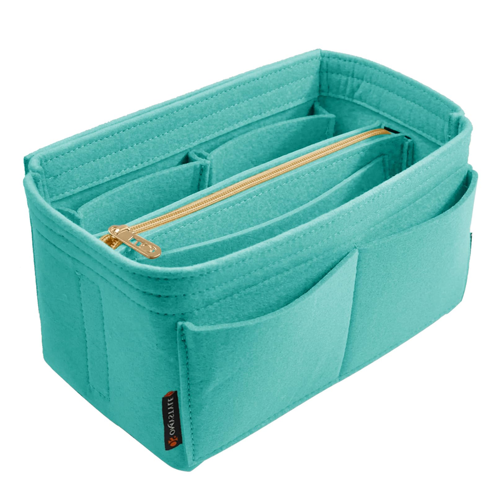 OMYSTYLE cyjanowy organizer do torebki, filcowy organizer do torby typu tote i torebki, wkładka do torebki w 5 rozmiarach, kompatybilna z Neverfull, Speedy itp. (L: 28,96 cm x 15 cm x 17,53 cm)