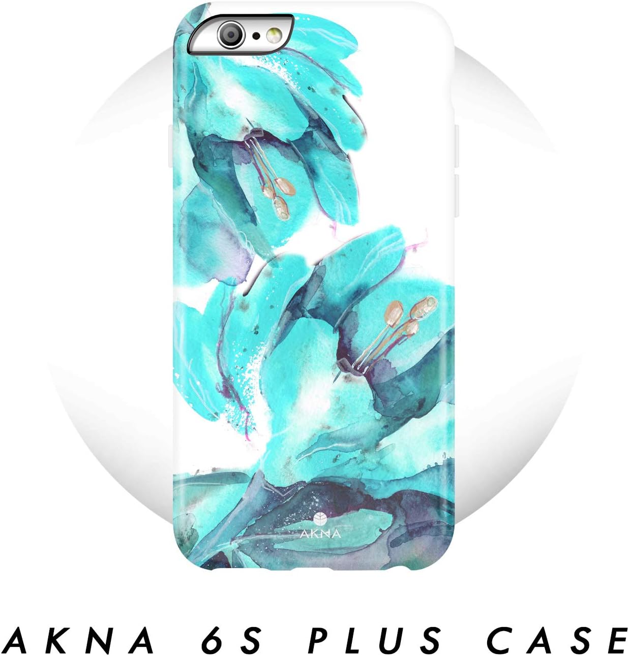 iPhone 6 Plus / 6s Plus case Flower, Akna Collection Flexible Silicon Cover for Both iPhone 6 Plus & iPhone 6s Plus [Mint Watercolor Floral](1049-U.S)