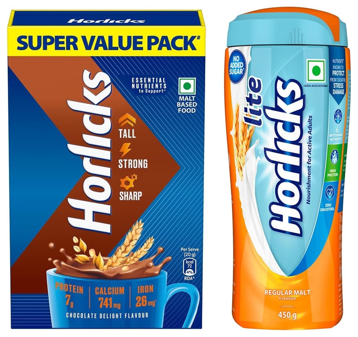 Horlicks Chocolate Nutrition Drink || 1 kg Refill Pack,Horlicks Lite 450g, Scientifically designed for Adults |High Protein, Zero added sugar | Malt Flavo-image-36