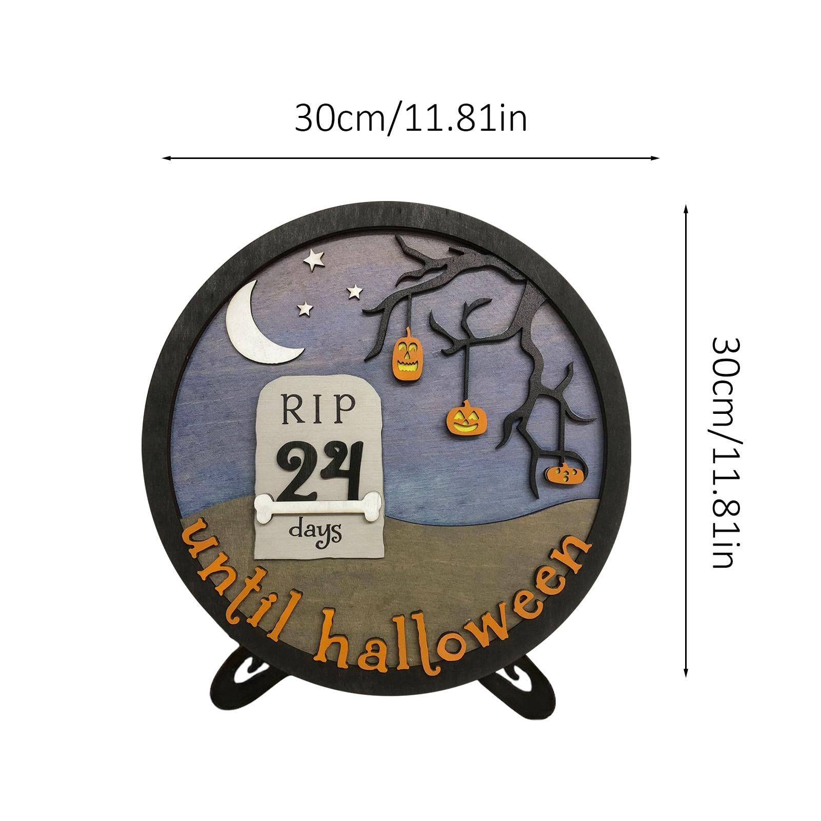 Halloween Countdown-Kalender Für Die Innendekoration – Mit Beweglichen Zahlenblöcken, Geister-Ornament & Boo-Schild