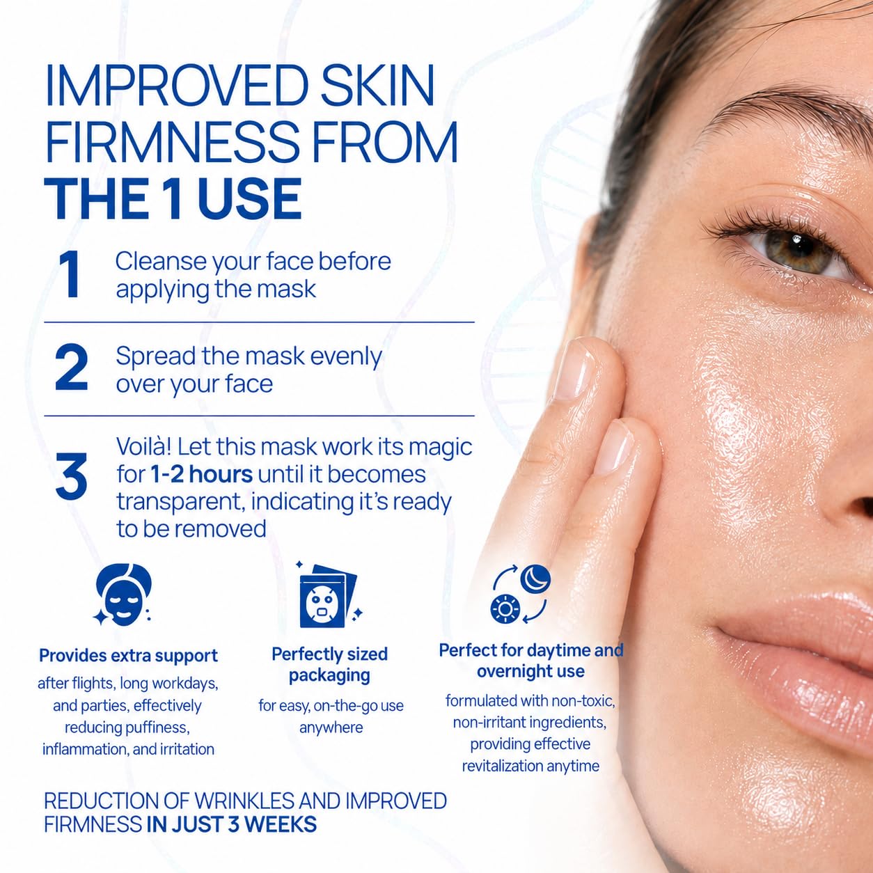 Welaroise Bio Protein - Mascarilla facial profunda de hidrogel de colágeno + 35% más de colágeno, hidratación intensa e hidratación, reafirmante, antienvejecimiento, renovación de la piel, cuidado de