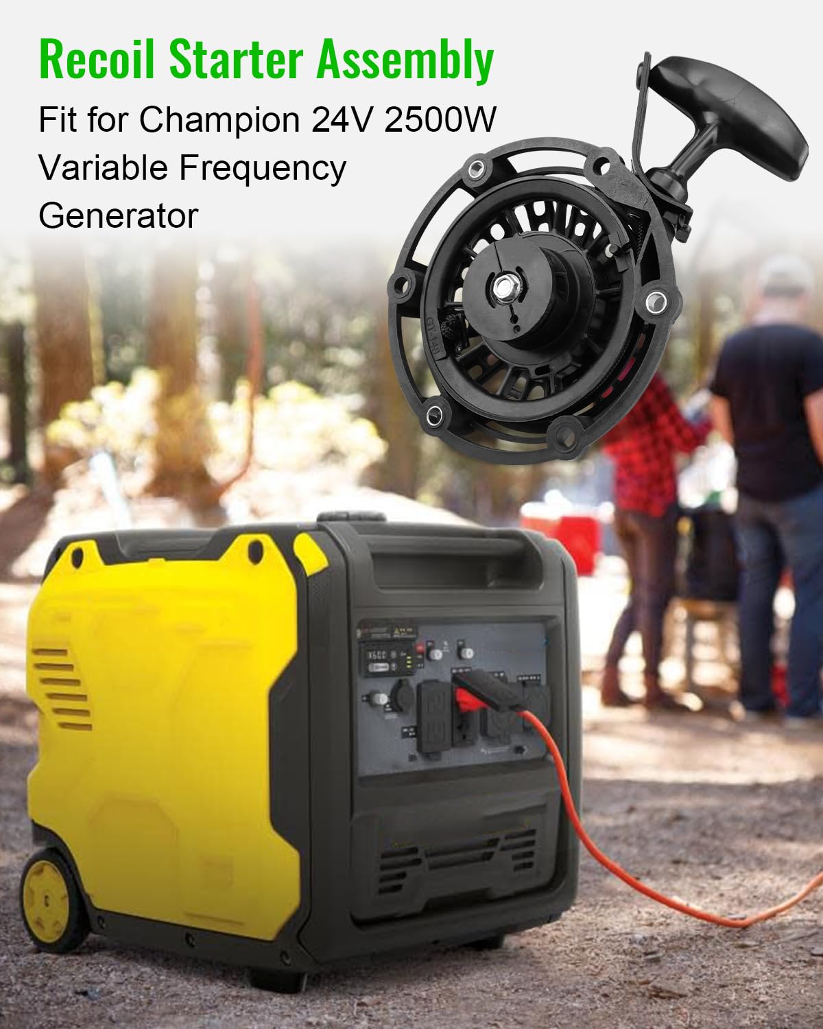 Conjunto de arranque de retroceso para generador de frecuencia variable Champion de 24 V 2500 W, apto para Ryobi 636996002 RYi2300BTA RYi2300 RYi2300BT Reemplaza 100075051-0001