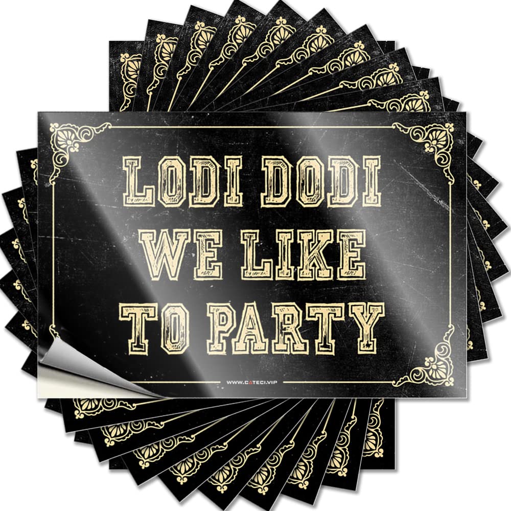 Tattoo Western Easy Apply | Lodi DODI We Like to Party Lover Hat Peel and Stick(12X18CM)