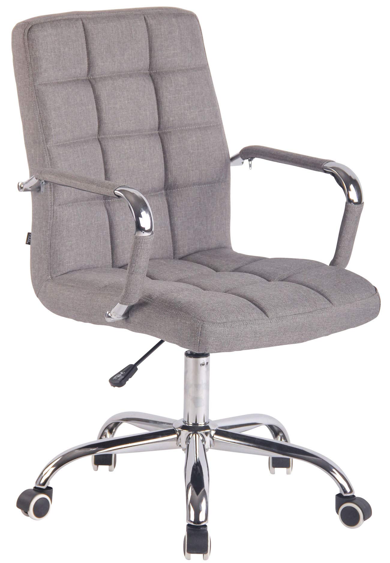 CLP Sedia Design Ufficio Deli In Stoffa I Poltrona Scrivania Imbottita I Sedia Studio Girevole E Regolabile Alt 45-55CM Colore:grigio