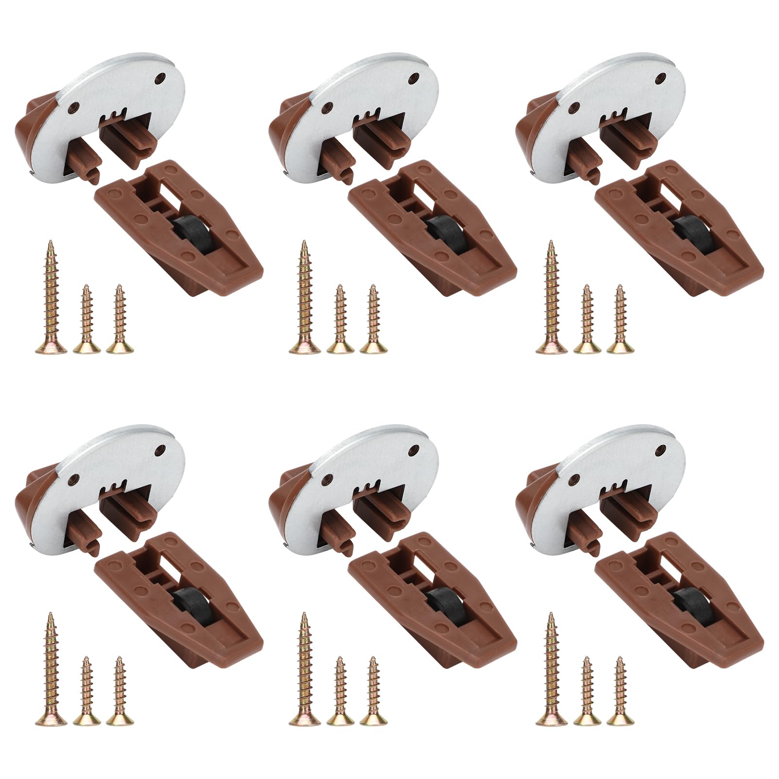 6 Sets Dresser Drawer Slides Stops for #168 Rite-Trak Ii Replacement, Center Mount Drawer Slides Stops with Roller & Metal Backing, Drawer Hardware Track