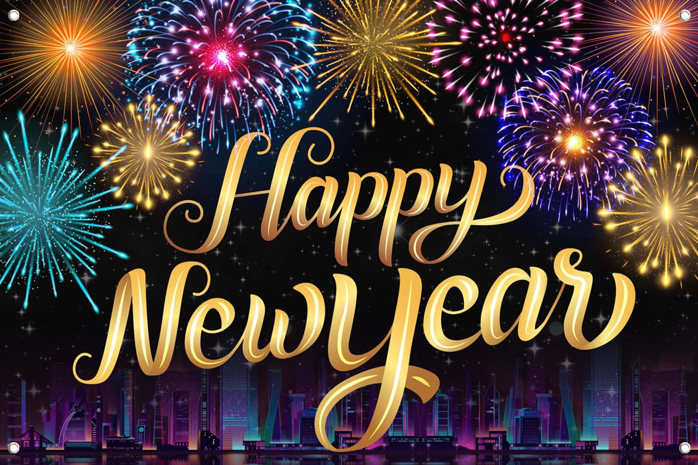 Alltten 70.8''x47.2'' Happy New Years Backdrop 2026 Backdrop New Years Decorations 2026 Banner F205