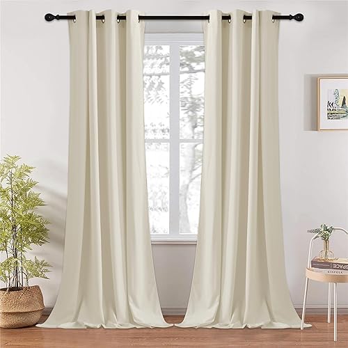 Miniatura 129 de RYB HOME Juego de 2 paneles de cortinas de terciopelo malva, cortinas y cortinas para oscurecer la habitación, con aislamiento térmico, decoración