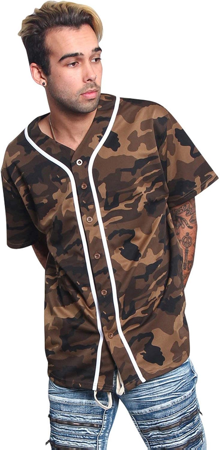 VICTORIOUS Men's Essential Two Tone and Pattern Baseball Jersey
