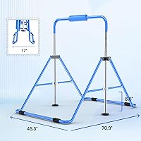 Vista 5 de Safly Fun Foldable Gymnastics Bar for Kids, Adjustable 35"-51", Sturdy 145 lbs Capacity, Easy-to-Assemble, Gymnastics Equipment for Kids for