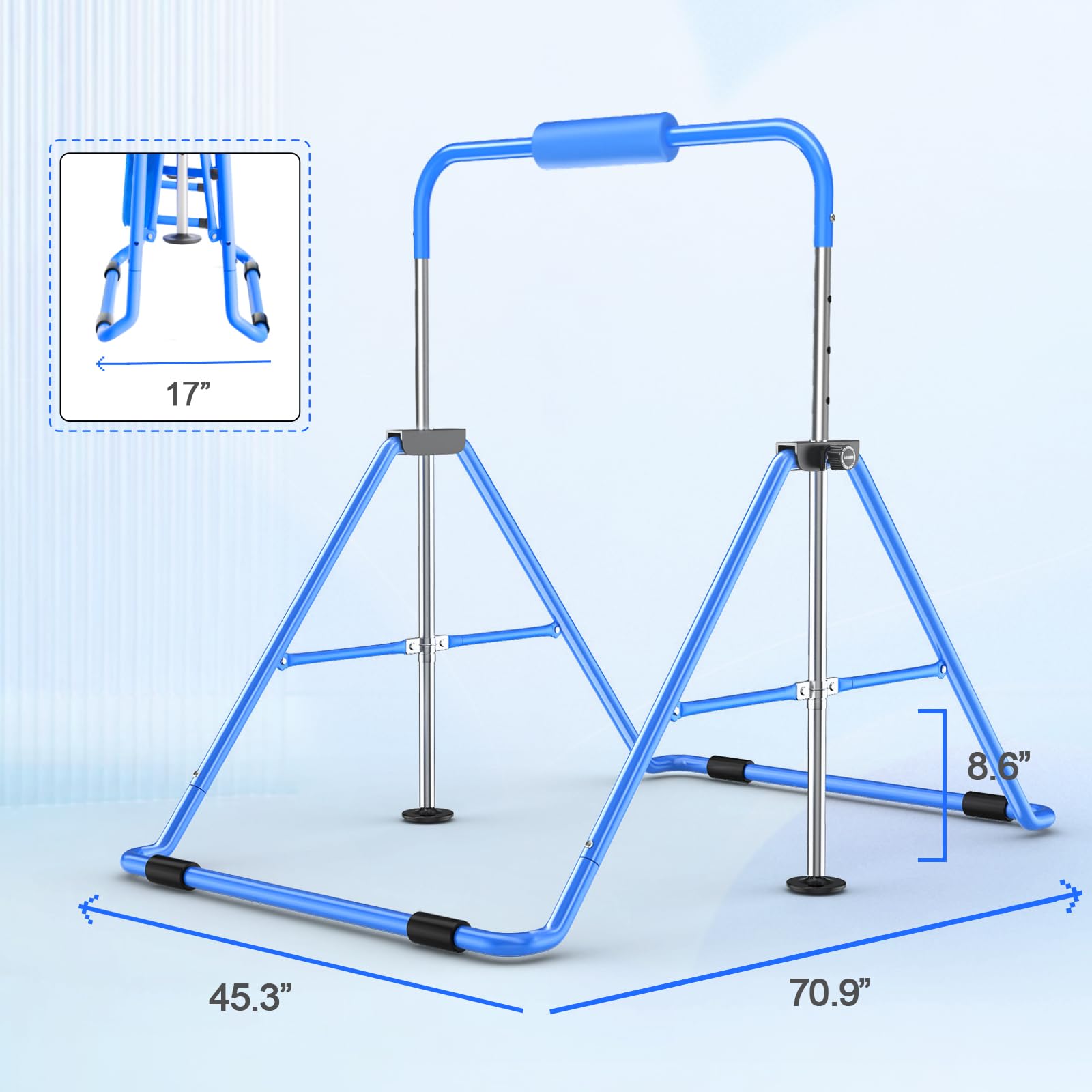 Barre de gymnastique horizontale extensible pour enfants, pliable, réglable en h Barre de gymnastique horizontale extensible pour enfants, pliable, réglable en h