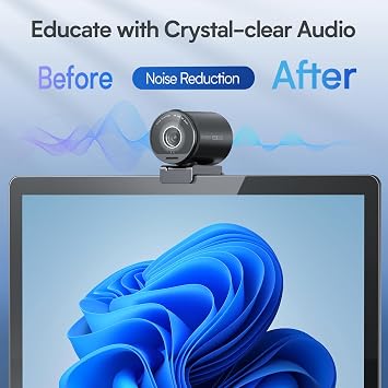 EMEET SmartCam S800 4K Webcam for Streaming, 1/2'' Sensor, Supports HDR, PDAF&TOF Dual-autofocus, 1080P@60fps, 2 Noise-Cancelling Mics, 40-73 FOV, Perfect for Live Streaming & Online Meetings